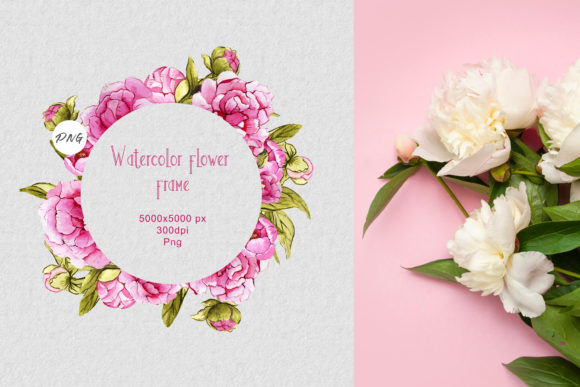 Beautiful Floral Watercolor Wreath Png for Design