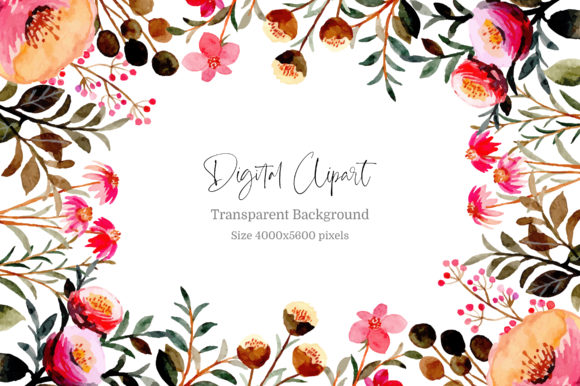 Digital Clipart Floral Watercolor Part.1: Creative Uses