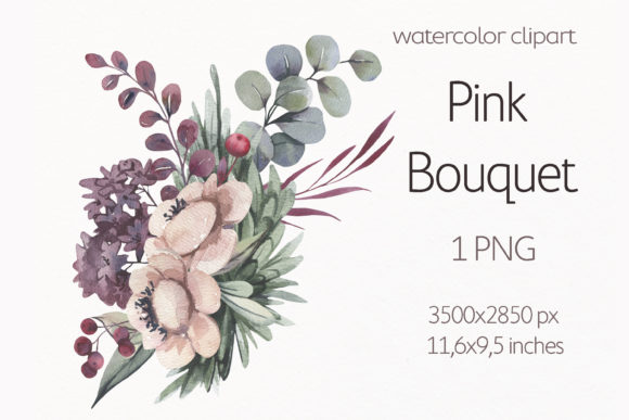 Elevating Designs with a Watercolor Pink Floral Bouquet