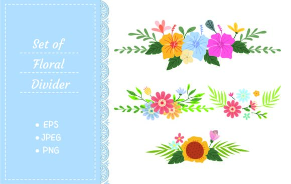 Elevating Digital and Print Design with a Versatile Set of Floral Divider