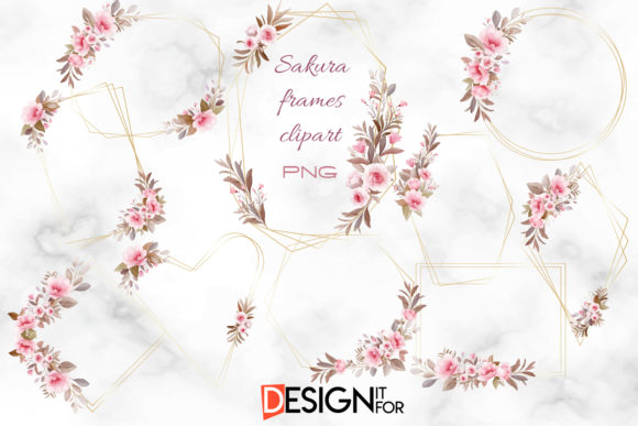 Elevating Digital Design: The Strategic Value of Sakura Frames and Floral Geometric Clipart