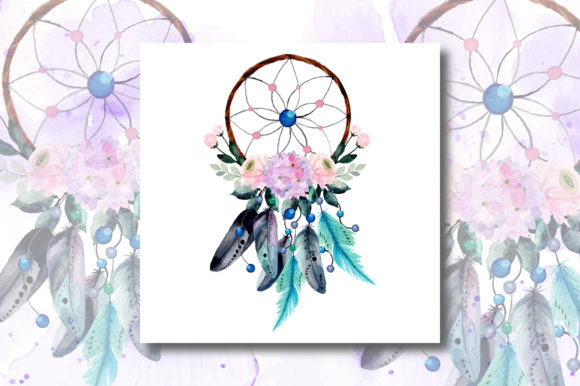 Elevating Digital Design with the Watercolor Dream Catcher with Floral 2 Collection