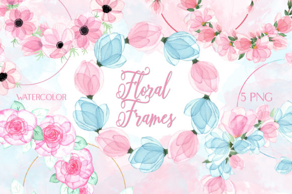 Elevating Visual Projects with Watercolor Floral Wreaths Clipart