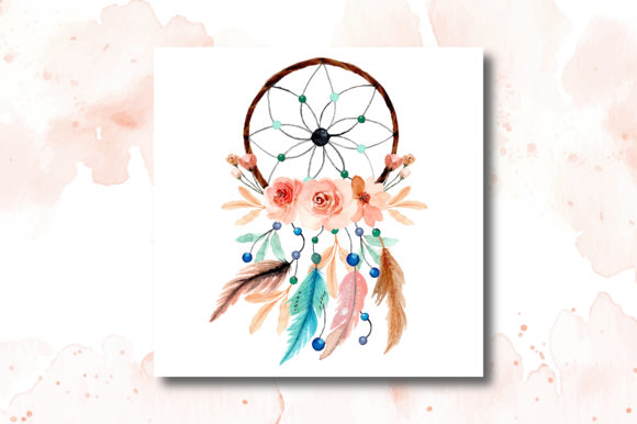 Elevating Visual Storytelling with Watercolor Dream Catcher with Floral 3 Assets