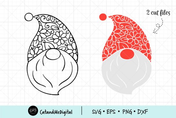 Floral Christmas Gnome SVG: Festive Design Assets