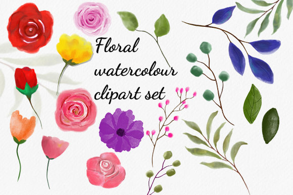 Floral Clipart Elements: 18 PNG Files for Creators