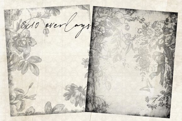 Floral Overlays 1: Elevating Visual Content with a Set of Two 8x10 Designs