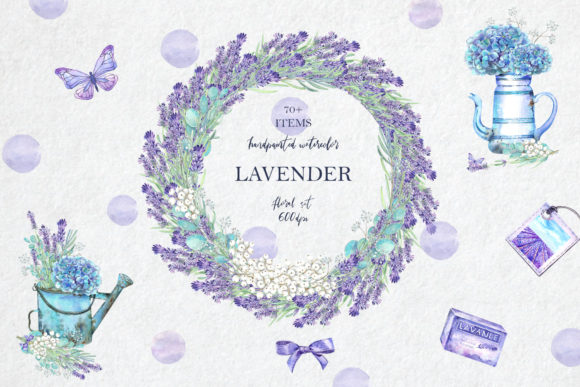 LAVENDER Floral Set: Strategic Application of High-Resolution Watercolor Assets