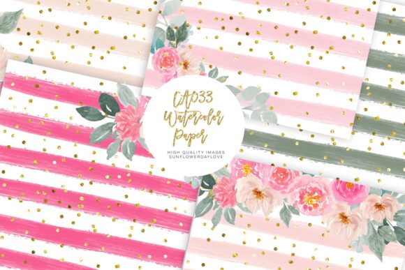 Pink Floral Digital Paper Pack & Clipart Guide