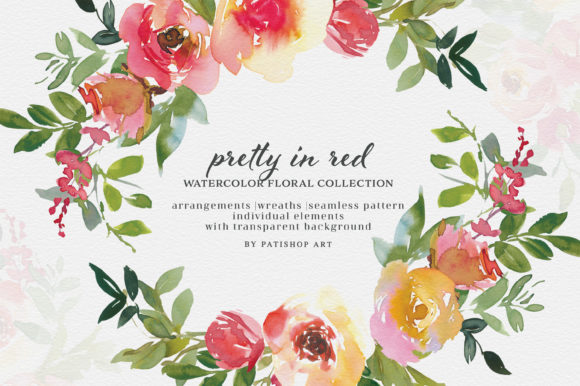Red and Lemon Watercolor Floral Clipart Guide
