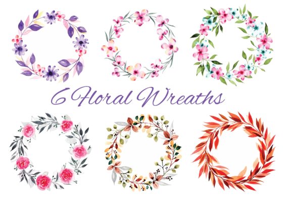 Set of Floral Wreath Water Color Vector: Strategic Application for Brand and Design