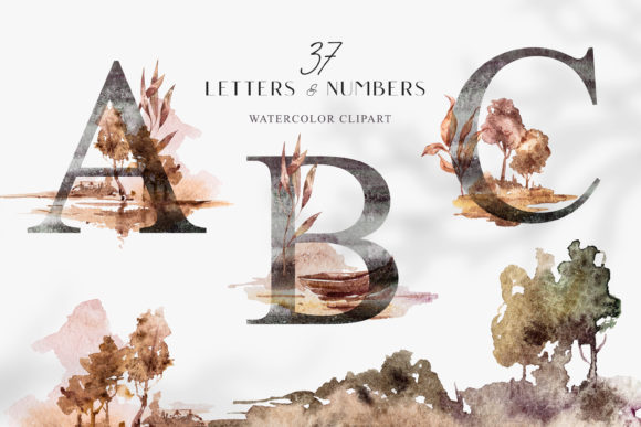 Watercolor Alphabet Clipart: Floral Font Designs for Authentic Creative Projects