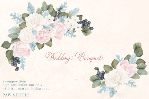 Wedding Floral Frame Peony Rose Bouquet Design Guide